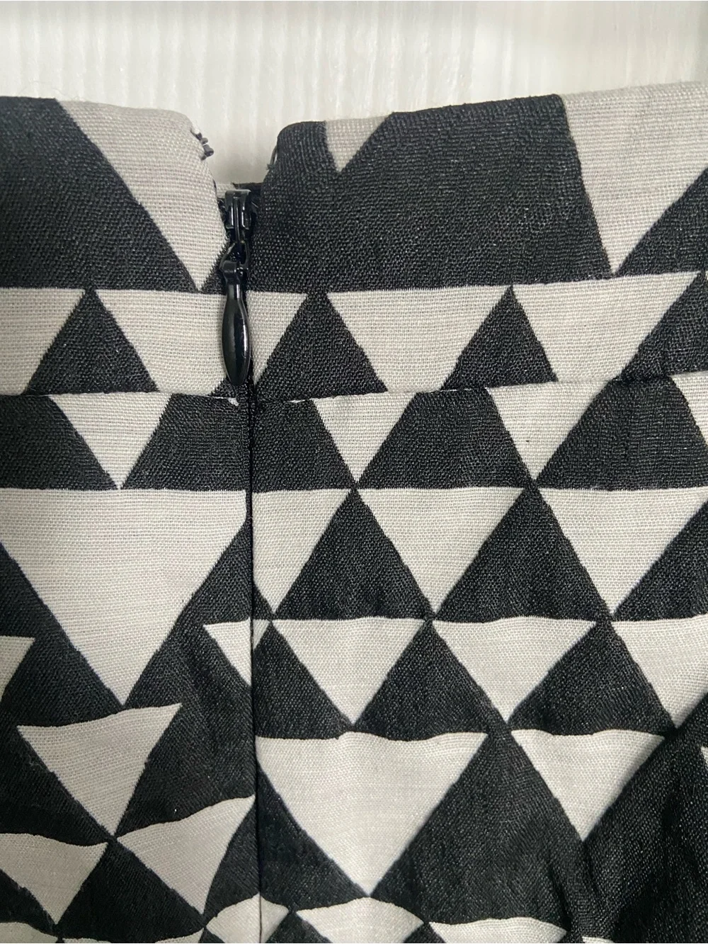 I. Crew Black & White Geometric Mini Skirt